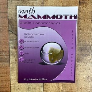 Math Mammoth Grade 1 Answer Keys 1st Grade math Teacher Guide Homeschool